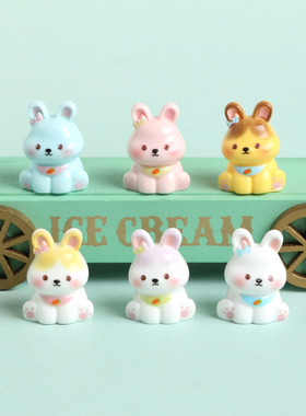 立体小兔子树脂车载桌面摆件装饰