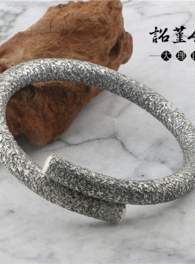 情侣古法手镯金箍棒锤印麻点锤点