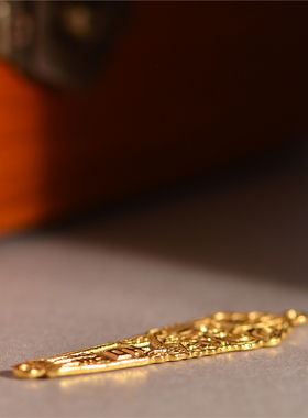 足金手工錾刻黄金吉祥无事牌