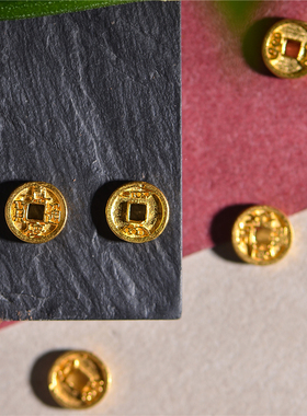 足金手工錾刻古法黄金五帝钱