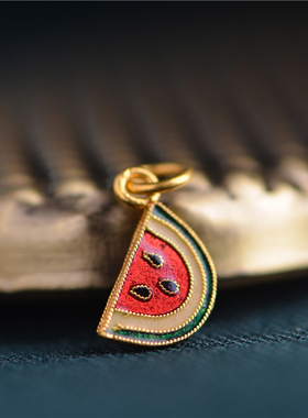 足金珐琅烧蓝水果宫廷古法黄金