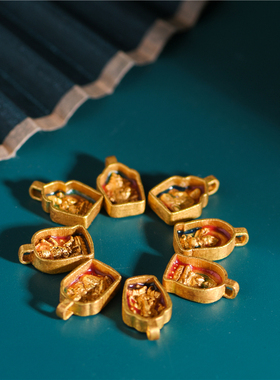 足金珐琅烧蓝擦擦佛像嘎乌