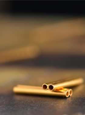 足金手工錾刻手工制作黄金管子