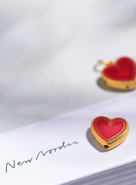 足金珐琅烧蓝爱心宫廷古法黄金