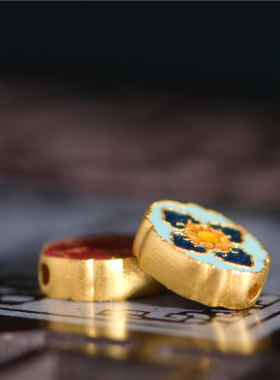 珐琅烧蓝上上大吉双面隔珠