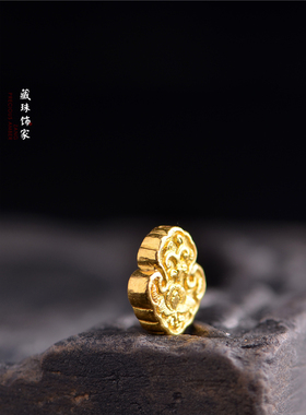 古法手工錾刻古法黄金富贵花开