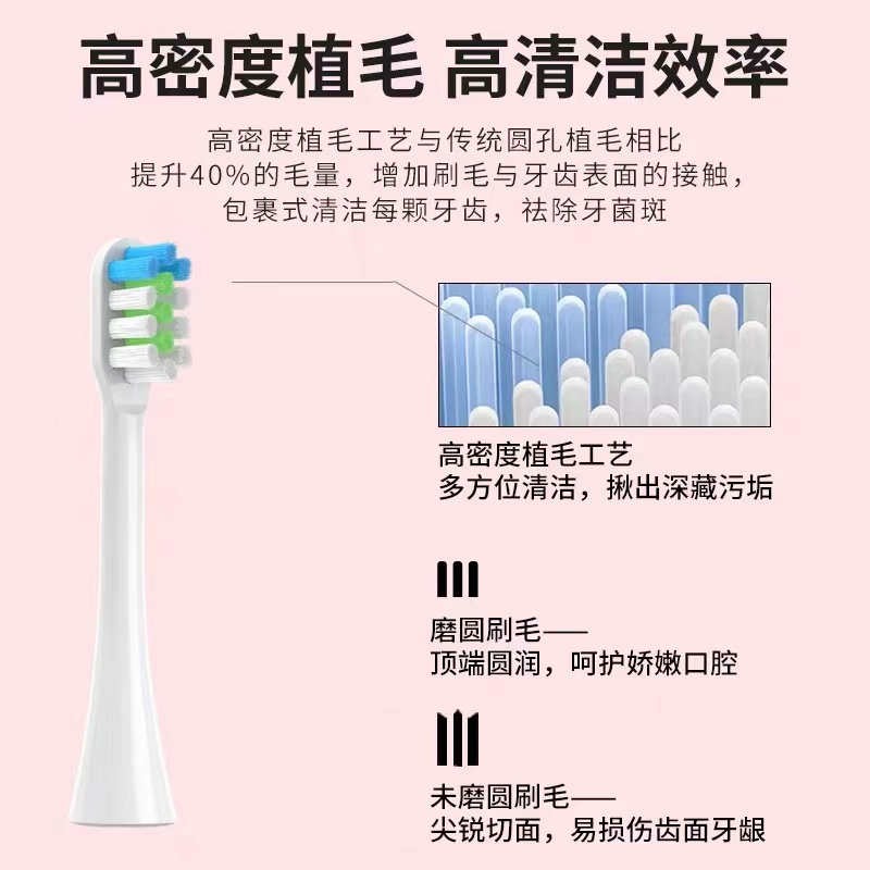 适用千山电动牙刷头Q5/Q7/Q8/COMBO/Q15摆裙款X1钻石替换头 - 图3