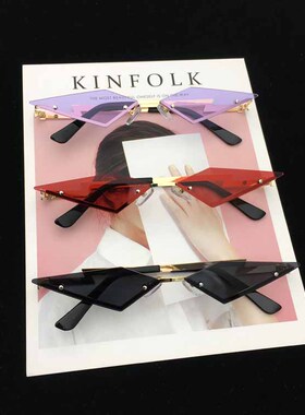 欧美复古三角猫眼墨镜女ins风蹦迪网红街拍照嘻哈凹造型太阳眼镜