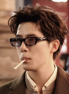 王安宇同款方框蓝色秋冬太阳镜