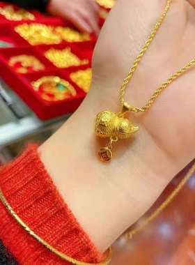 diy葫芦钱币手链饰品配件铜镀金