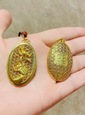 镂空佛手莲花项链吊坠