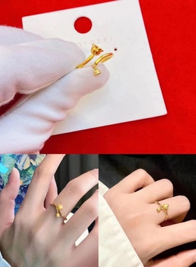 时尚个性铃兰花戒指开口可调节