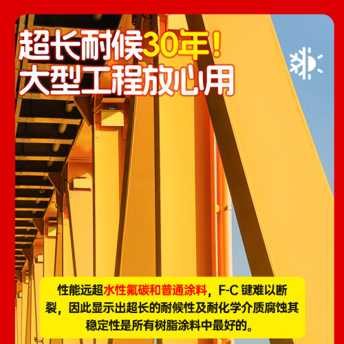氟碳漆户外金属喷漆中灰深灰浅灰色油漆防腐防锈漆银灰桶装改色漆 - 图0