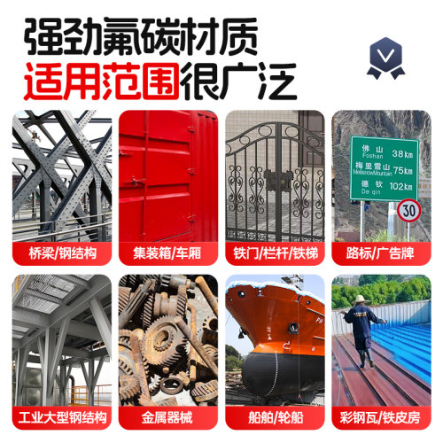 氟碳漆户外金属喷漆中灰深灰浅灰色油漆防腐防锈漆银灰桶装改色漆 - 图3