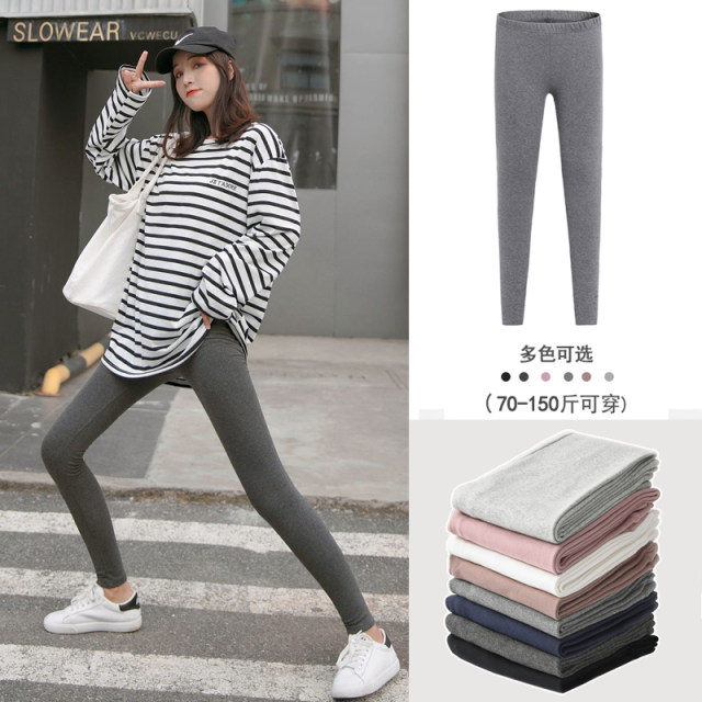2026 Spring and Autumn Cotton Leggings Women's Outerwear Thin Slim Pants Autumn and Winter Plus Velvet Thickened Cotton Pants
