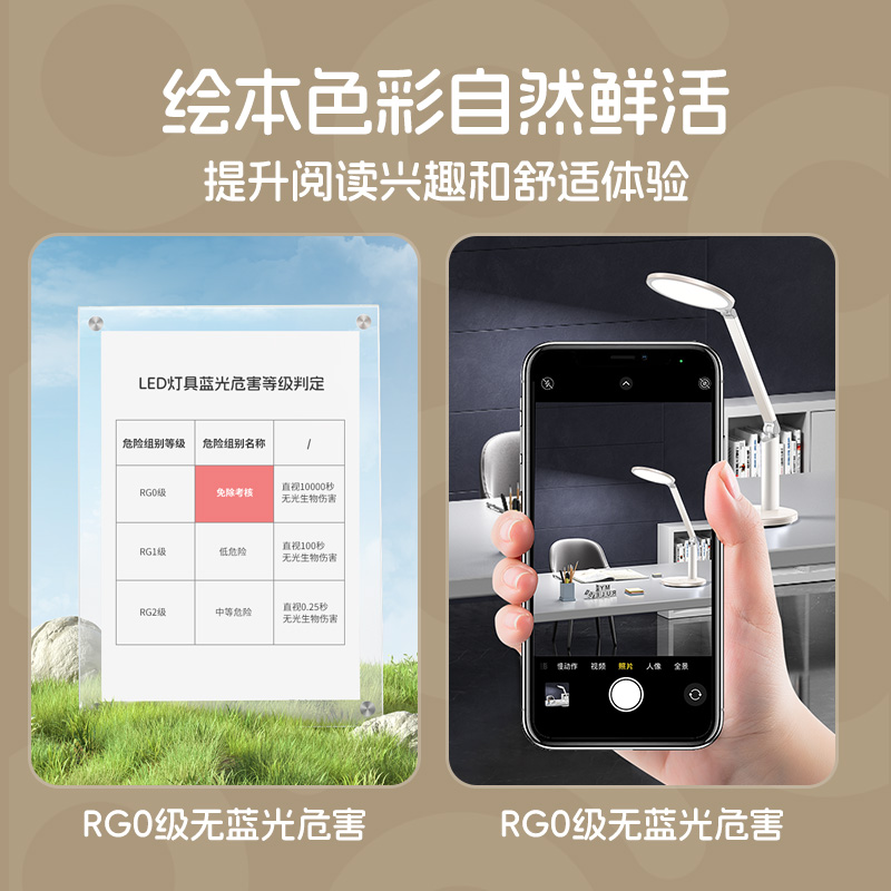 孩视宝护眼灯国AA级微导光防近视防蓝光儿童书桌学习台灯OK50A-V - 图3