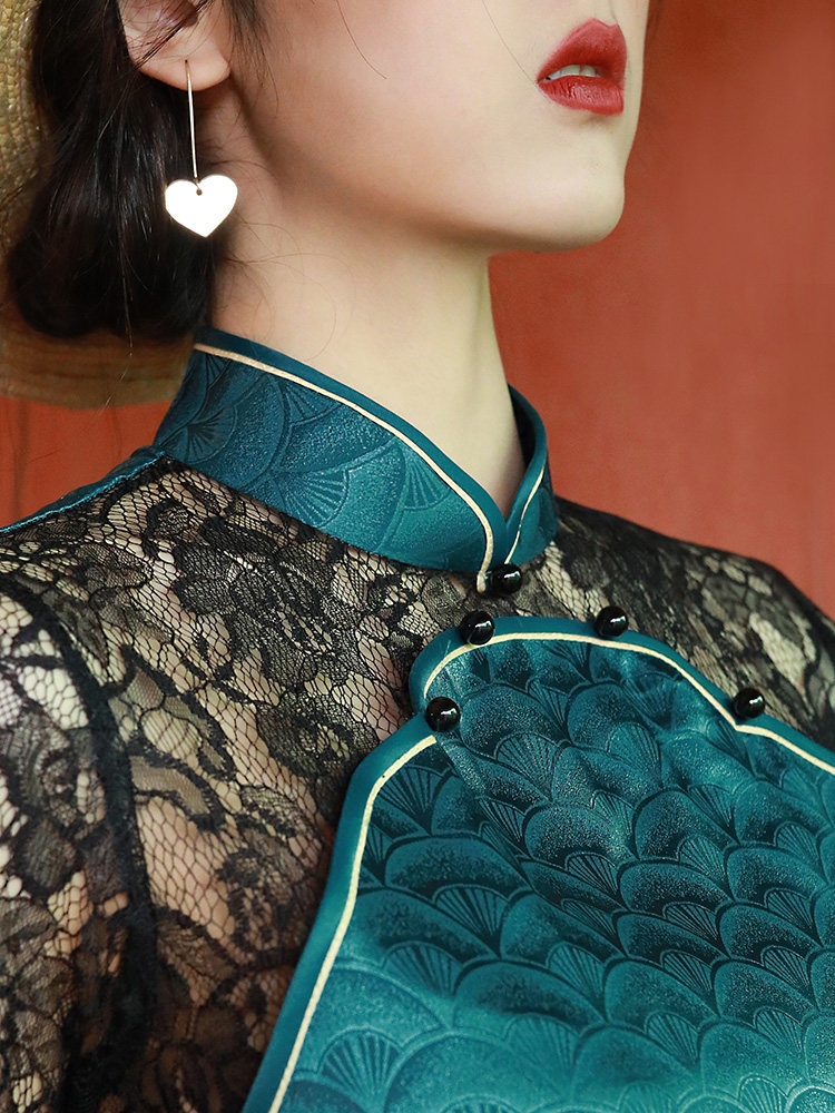 复古旗袍2020新款气质优雅连衣裙 阑桂羽旗袍