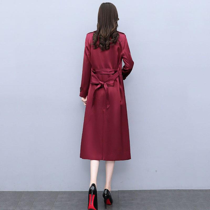 红色风身衣女中长款今年流行秋款垂设计感ZHANG280修早新春大衣外 - 图1