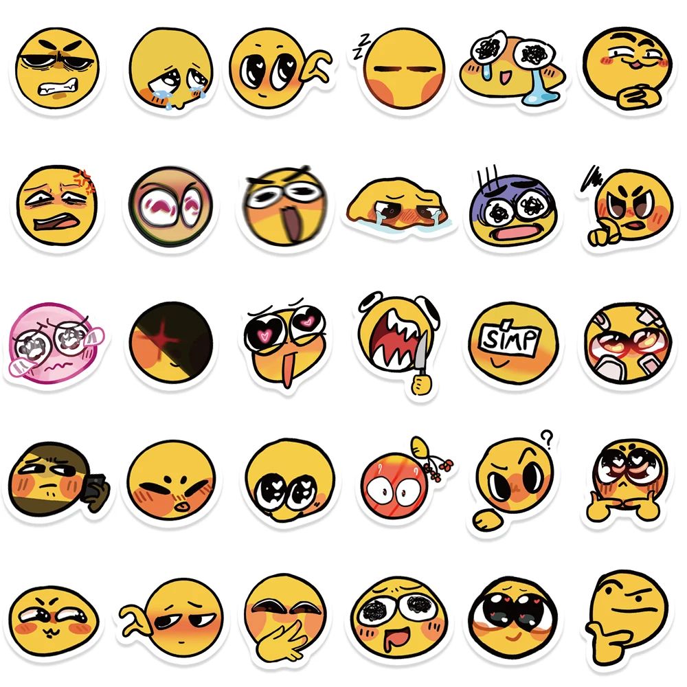 50Pcs Cute Smiling Faces Cartoon Funny Sticker Kawaii Creati - 图2