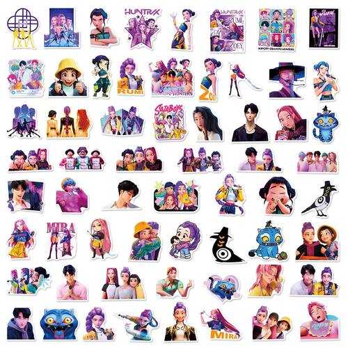 60PCS Movie KPop Demon Hunters Stickers Derpy Tiger Graffiti - 图2