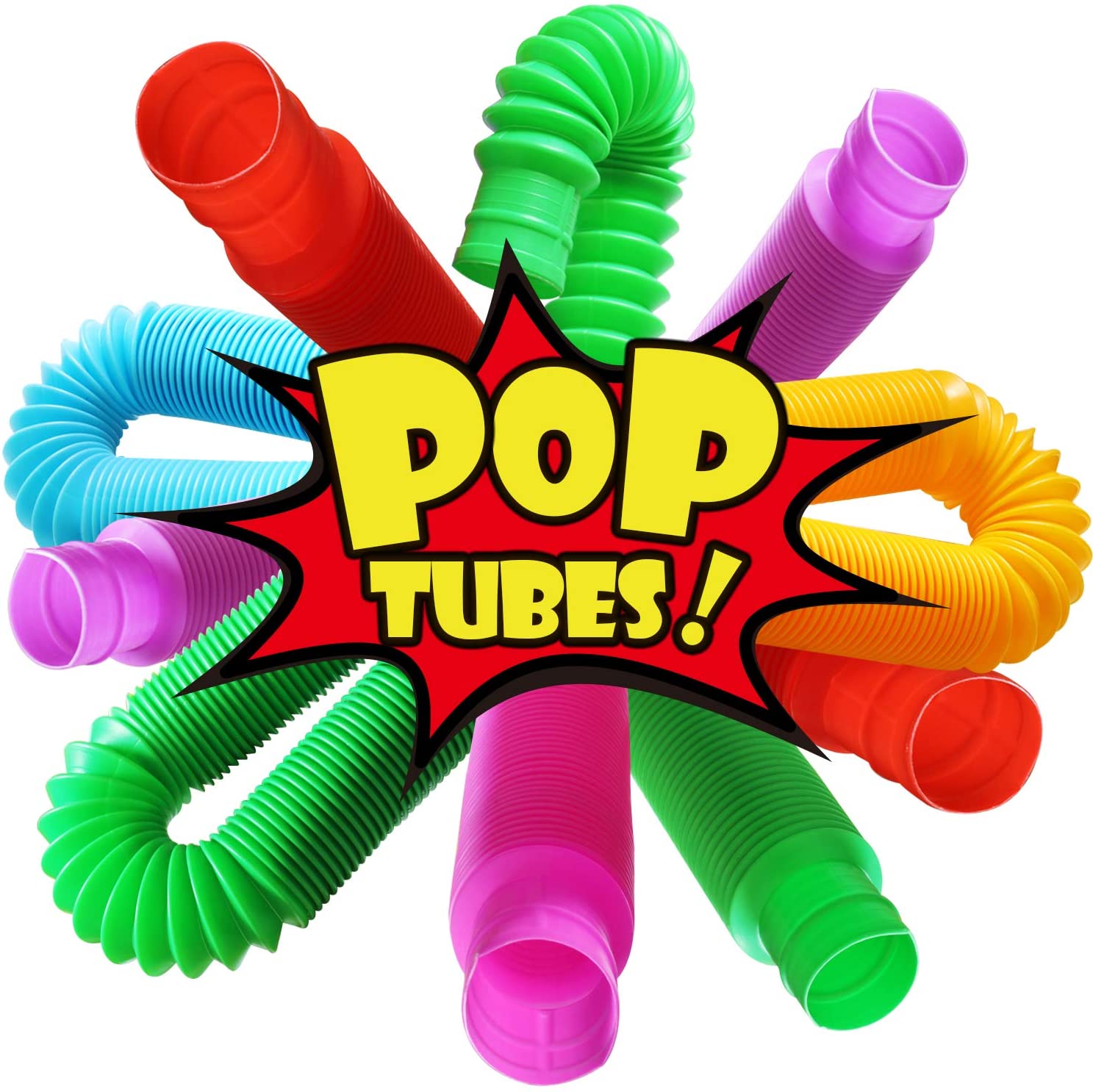 4 Pack Mini Pop Tube Sensory Fidget Toy Colorful Heavy-Duty - 图1