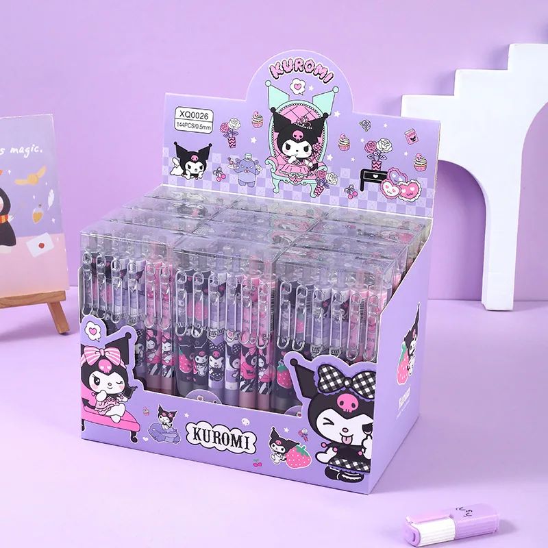 Sanrio 12pcs Cartoon Gel Pen Kawaii Hello Kitty Kuromi Cinna - 图2