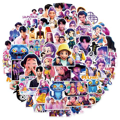 60PCS Movie KPop Demon Hunters Stickers Derpy Tiger Graffiti - 图3