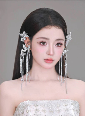 一诺新娘气质轻奢镂空镶钻星星耳夹女高级感简约百搭无耳洞耳饰