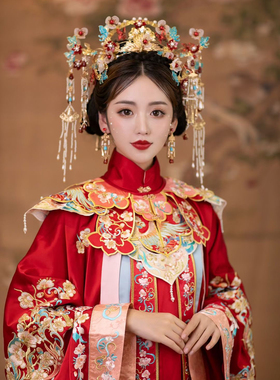 王妃新中式汉服婚礼头饰凤冠新娘发饰奢华大气宫廷复古配饰品