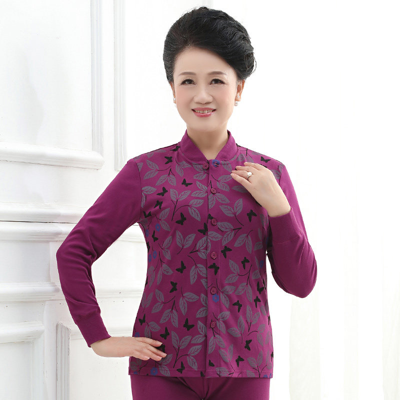 中老年人套装男士女式妈妈秋衣 春织保暖套装