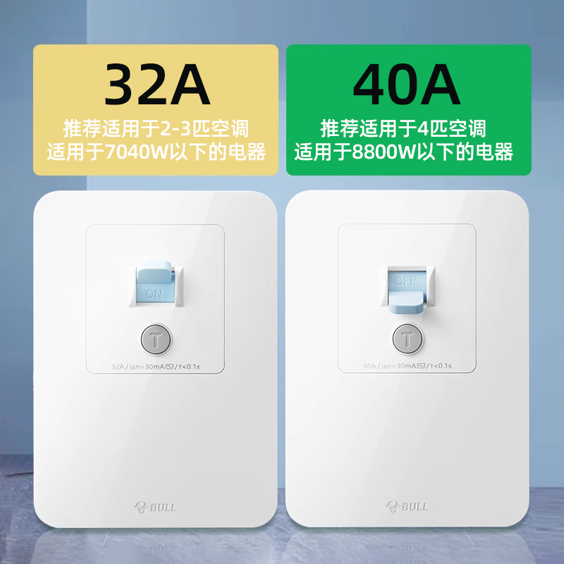 公牛漏电保护开关86型家用3P柜机空调32a保护器40A开关220V断路器 - 图2