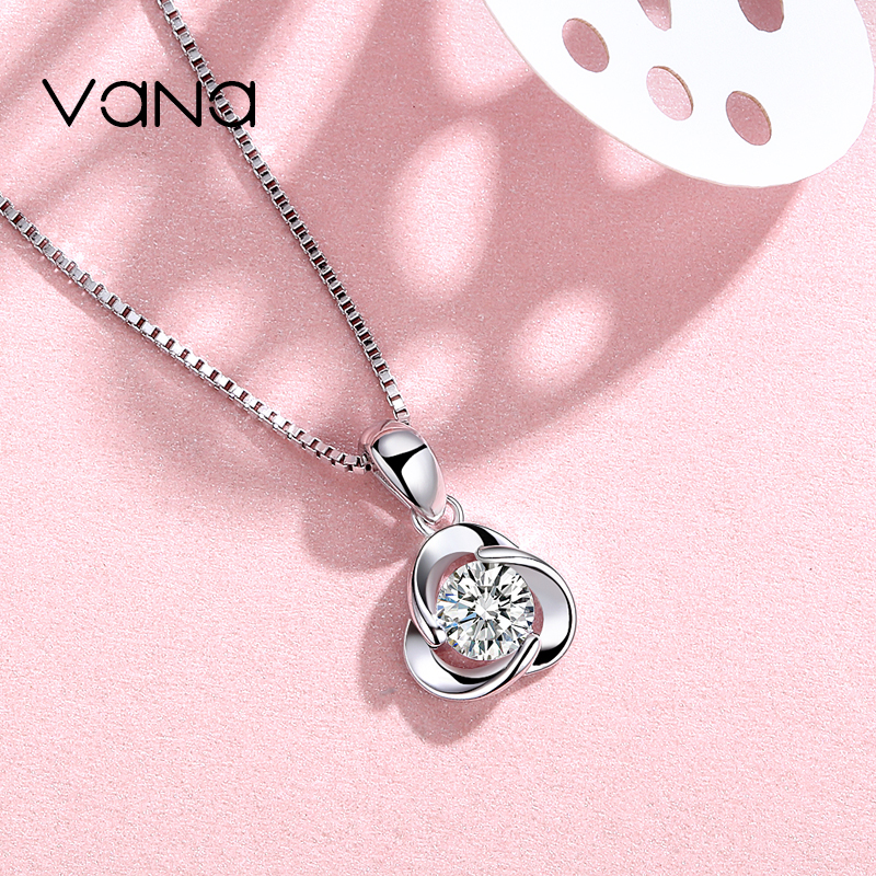 chic ulzzang 锁骨链镶施华洛世奇锆 vana 项链女纯银四叶草吊坠简约 chic ulzzang 锁骨链镶施华洛世奇锆 vana 项链女纯银四叶草吊坠简约