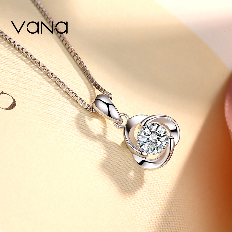 chic ulzzang 锁骨链镶施华洛世奇锆 vana 项链女纯银四叶草吊坠简约 chic ulzzang 锁骨链镶施华洛世奇锆 vana 项链女纯银四叶草吊坠简约