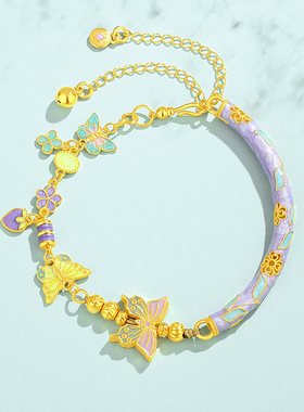 vana蝴蝶纯银手链手镯半镯半链女