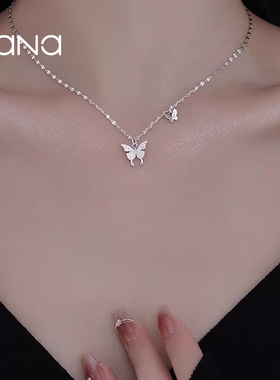 vana纯银简约小众蝴蝶银项链