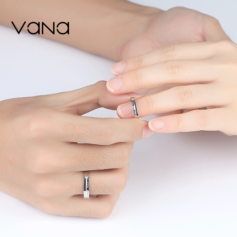 纯银情侣戒指一对男女简约日韩对戒原创设计镶施华洛世奇锆 vana 纯银情侣戒指一对男女简约日韩对戒原创设计镶施华洛世奇锆 vana