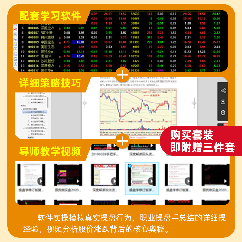 【操盘学三本装】伍朝辉著 证券职业操盘教材职业操盘手股票技术分析 股市书籍炒股技术指标股票书籍炒股入门书籍股票交易基本知识 - 图1