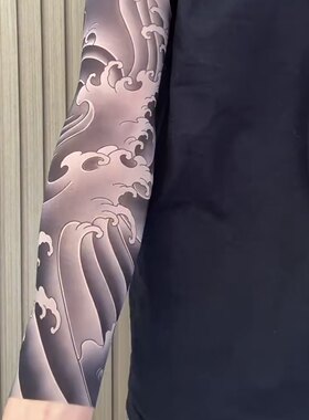 花臂冰袖彷真纹身袖套男2025新防晒抗UV工地干活骑行速干护臂