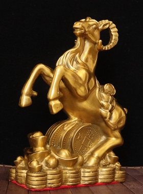 铜金钱羊工艺品摆件客厅家居装饰
