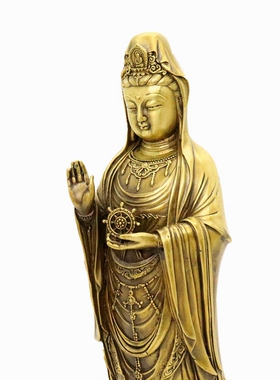 全铜普陀山同款观音佛像工艺品