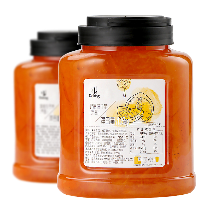 盾皇蜂蜜柚子果酱1.5kg奶茶店酱图片_2