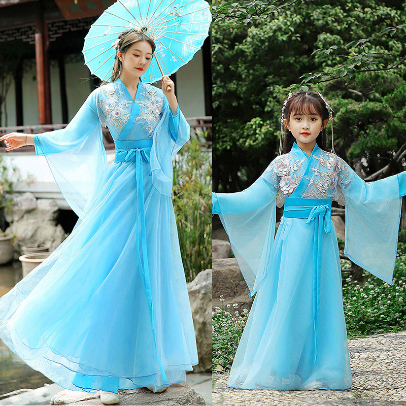 成人女童原创亲子中国风日常气汉服 媚丽舞后汉服