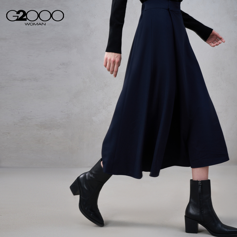 【裙裤/多面弹性/商场同款】G2000女2025秋冬女士高腰百搭休闲裤. - 图0