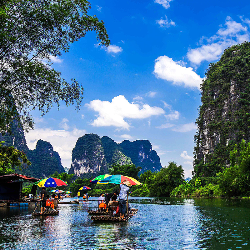 桂林旅游纯玩团阳朔十里画廊遇龙河竹筏漂流如意峰精致小团一日游