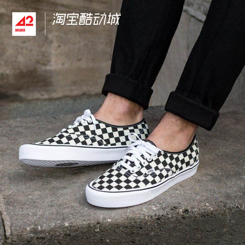 现货42运动家 VANS Authentic 安纳海姆 黑白棋盘格 男女帆布板鞋 - 图0