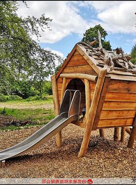 大型景观木船摆件装置室外儿童游艺无动力乐园木质游乐设备定制