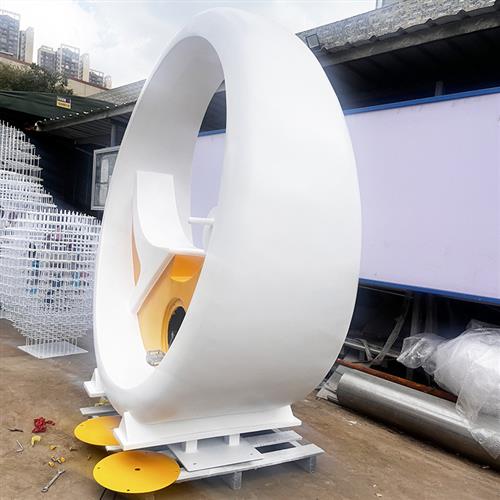 Manufacturer customized amusement equipment park plaza large dynamic bicycle interactive art stainless steel sculpture ornaments