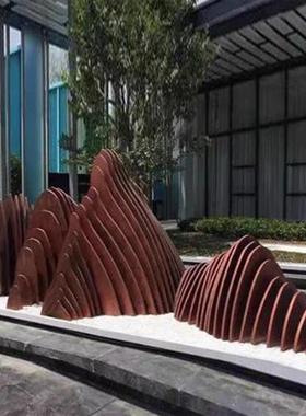 不锈钢镂空假山雕塑户外铁艺切片金属管状山形售楼处水池景观小品