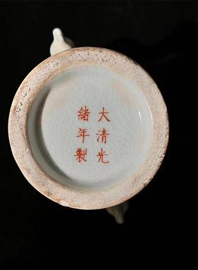 仿古陶瓷六角笔筒花插家居装饰