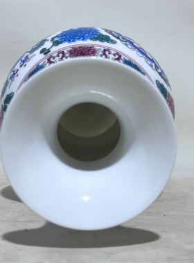 老瓷器清乾隆珐琅彩缠枝莲夜光赏瓶老货收藏中式客厅花瓶陶瓷摆件